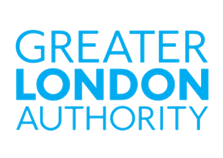 &#039;Greater London Authority&#039; written in blue. 